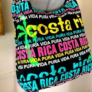 COSTA RICA🌴“Pura Vida”🌴GROCERY TRAVEL BEACH SHOULDER TOTE  BAG 🌟NWOT🌟